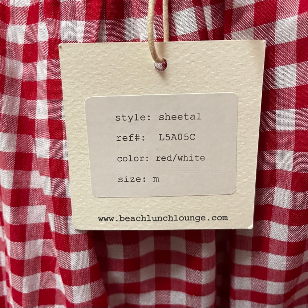 Red Gingham Ruffle Sleeve Top - Picture 4 of 8